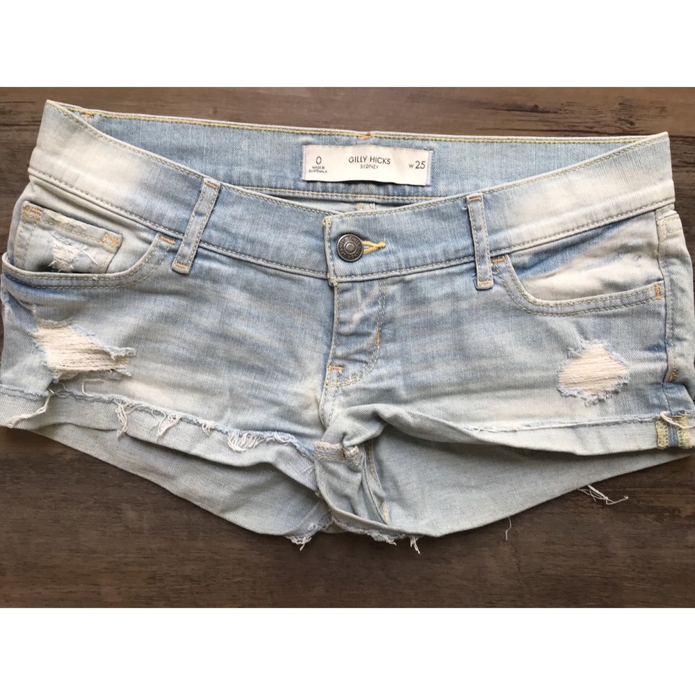 Gilly Hicks low-rise Light Denim Short Shorts